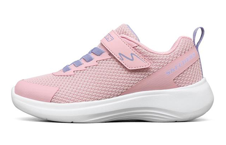 Skechers Селекторы на липучке износостойкие и нескользящие низкие кроссовки светло-розового цвета в детском стиле