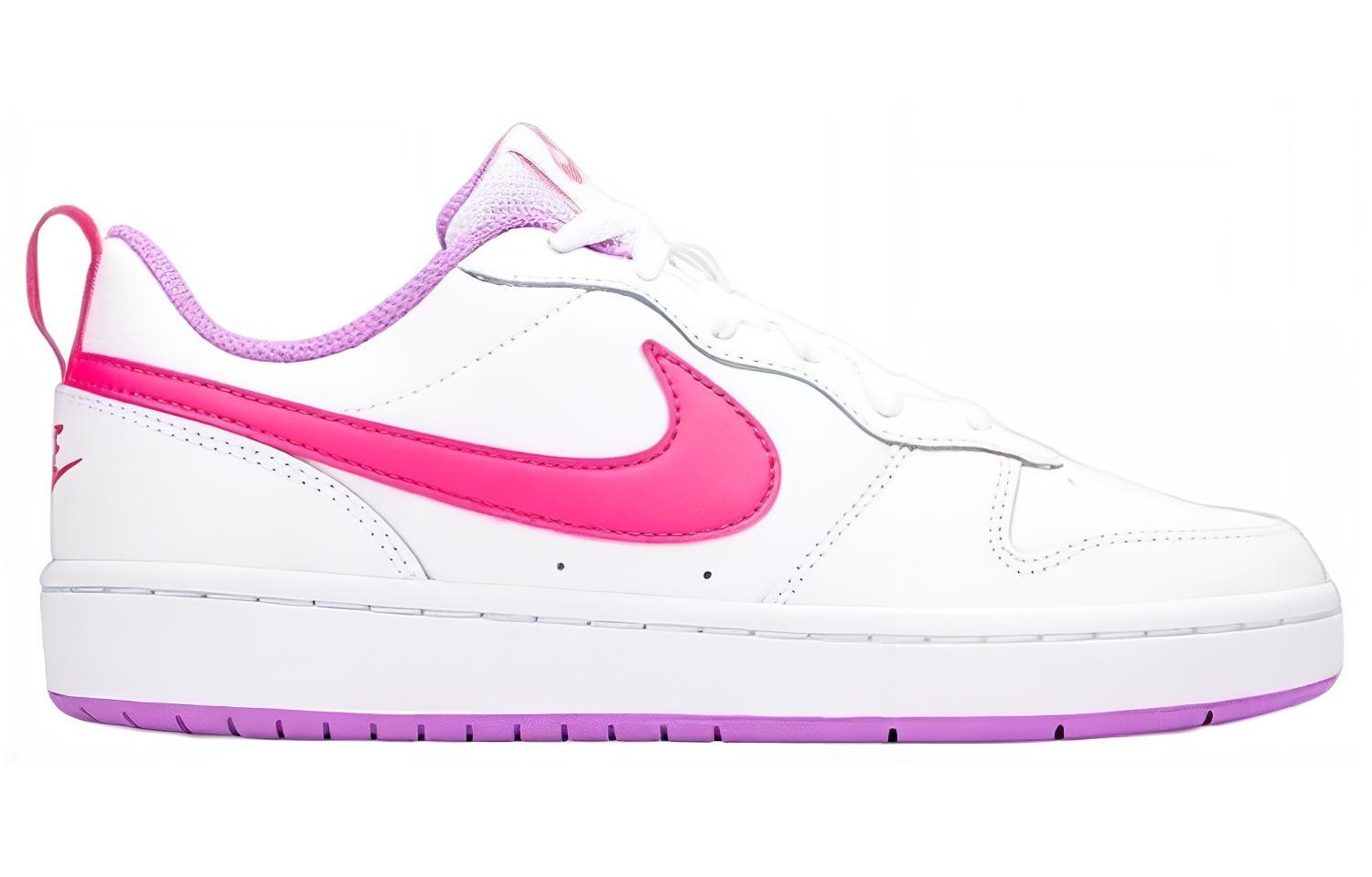 Кеды Nike NikeCourt Borough 2 Low 2 (бело-розово-фиолетовые) — Белый / розовый / фиолетовый — фото 4