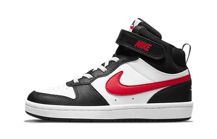 Детские кеды Nike Court Borough Mid 2 (черно-бело-красные)