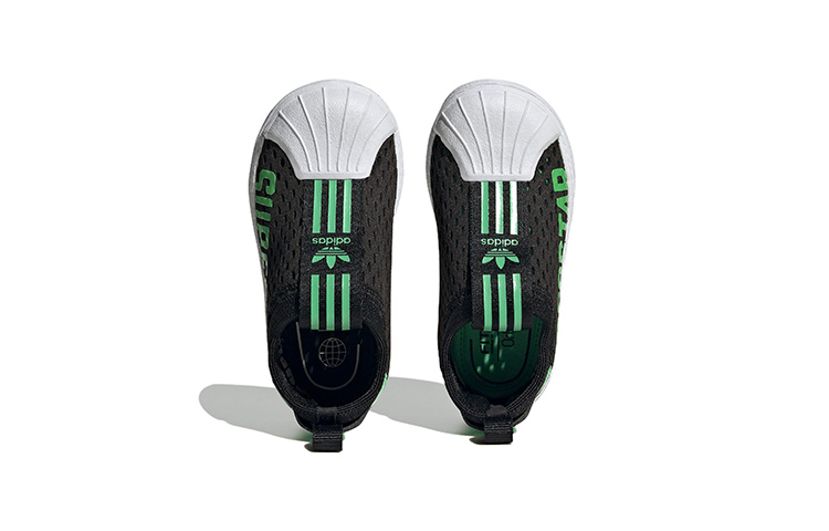 Детские кеды adidas originals SUPERSTAR 360 2.0 (черно-бело-зеленые) — Чёрный / белый / зелёный — фото 6