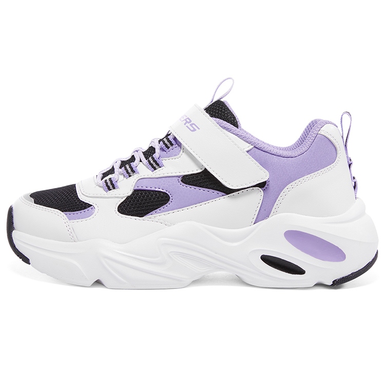 Кроссовки Skechers (бело-черно-фиолетовые)