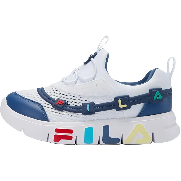 FILA KIDS GUMMI Cushioning Abrasion Resistant Breathable Lightweight Cushioning Low top Kids' Training Shoes Blue White