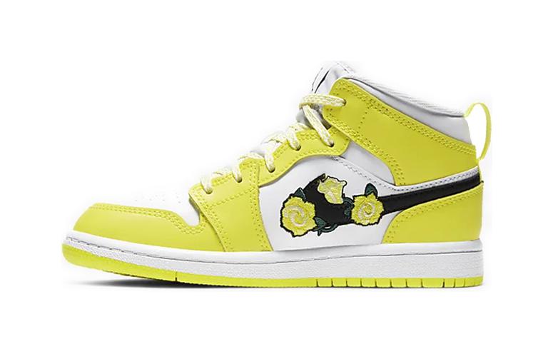 Кроссовки Jordan Air Jordan 1 Mid SE BP (желто-белые)