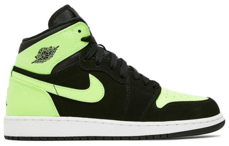 Кроссовки Jordan JordanAir Jordan 1 GS (ядовито-зеленые) — 荧光绿/黑 — фото 2
