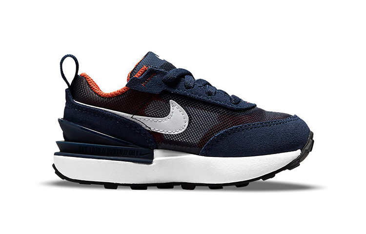 Детские кроссовки Nike Waffle One (сине-оранжевые) — фото 3