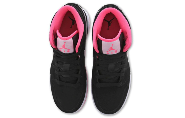 Кроссовки Jordan Air Jordan 1 Mid (черно-розовый) — фото 6