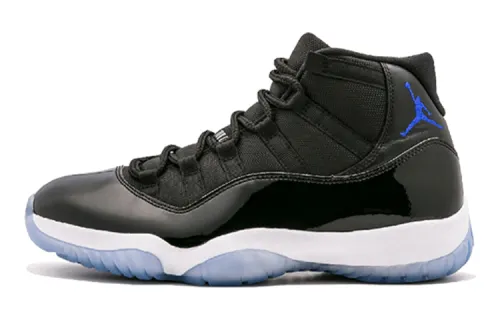 Jordan Air Jordan 11 Retro Space Jam Comfortable Sports Anti-slip Shock Absorption Wear-Resistant High Top Children's Basketball Shoes Black Blue White