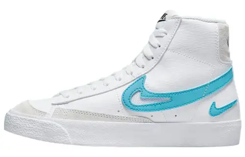 Nike Blazer '77 'Cut Out Aqua' Abrasion Resistant Breathable Mid top Skateboard Shoes White Blue Unisex