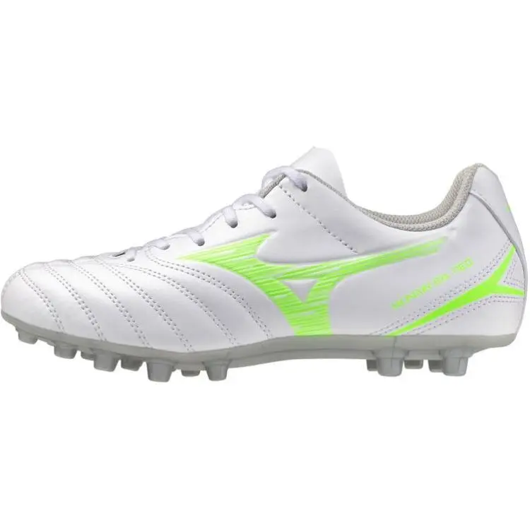 Mizuno Slip Resistant Abrasion Resistant Low top Kids' Soccer Shoes White/Neon Green Kids'