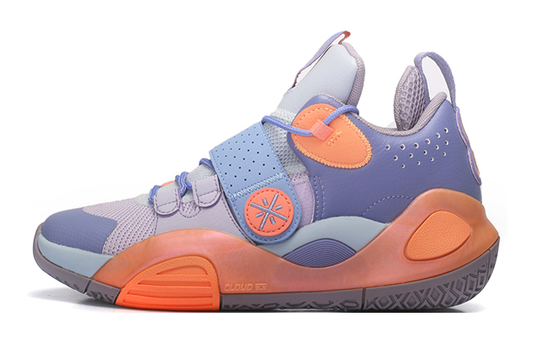 Li Ning Children's All City 8 Anti-slip, Shock Absorbing and Wear-Resistant Mid-top Basketball Shoes Purple Orange Youth