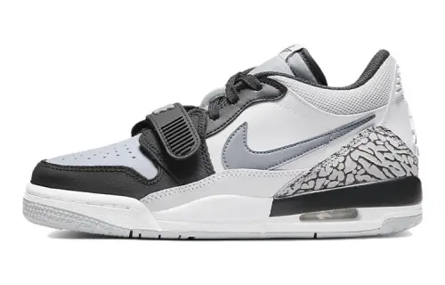 Jordan Legacy 312 Low synthetic leather, comfortable and sporty GS, non-slip, shock-absorbing and wear-resistant, low-top basketball shoes, white and black, same style for men and women