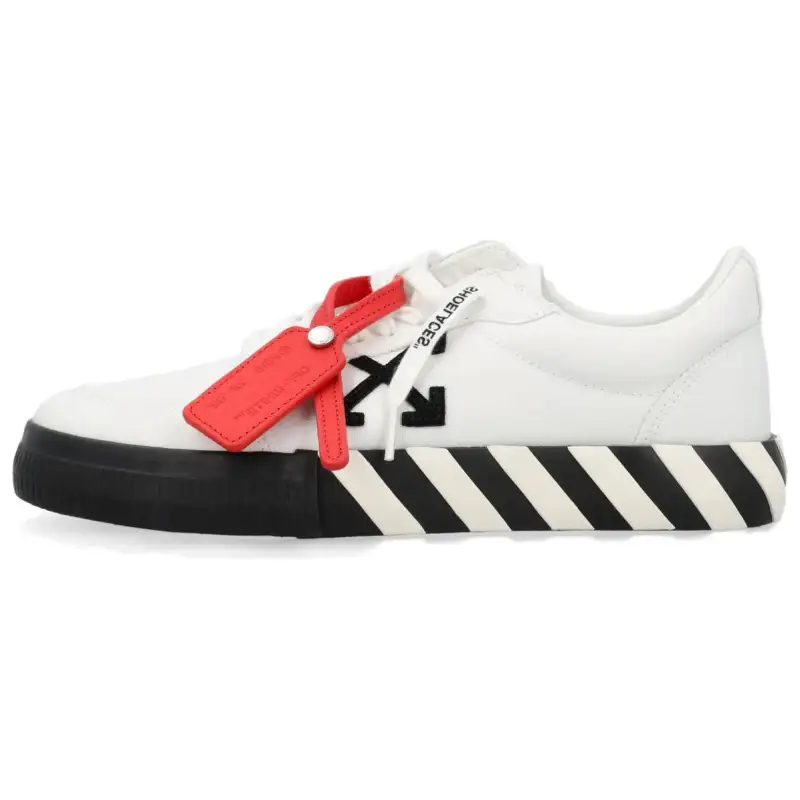 OFF WHITE Vulcanized Low Canvas White Black Ice Women's