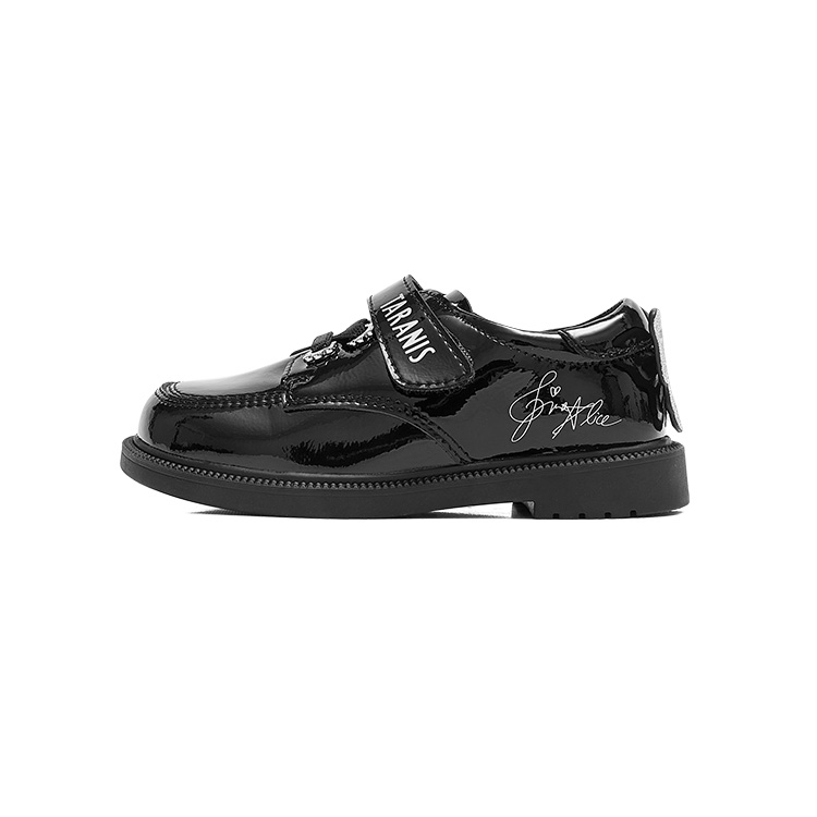 TARANIS Campus Princess Shoes Series Synthetic Leather Gina Joint Performance Little Black Shoes Low-top Children's Leather Shoes for Children