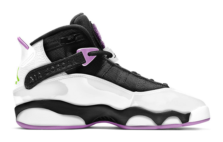 Кроссовки Jordan Air Jordan 6 Rings (черно-бело-фиолетовый) — Чёрный / белый / фиолетовый — фото 4