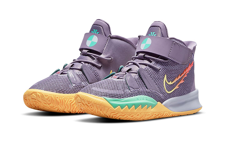 Детские кроссовки Nike Kyrie 7 "Daybreak" 7 (фиолетово-желтые) — фото 4