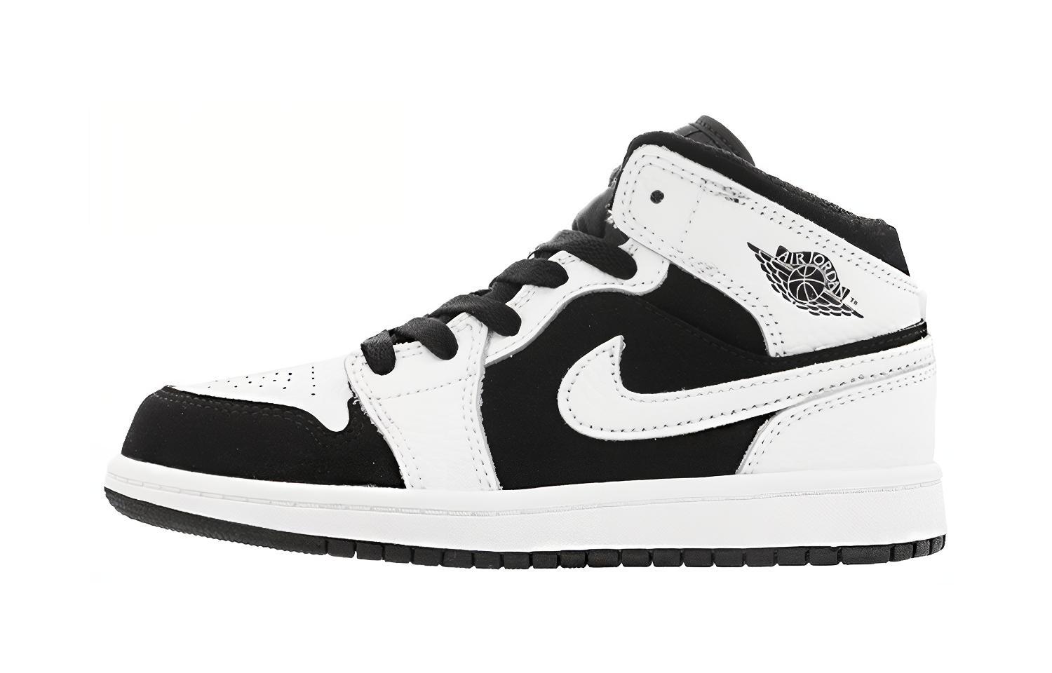 Кроссовки Jordan Air Jordan 1 Mid White Black (черно-белые)