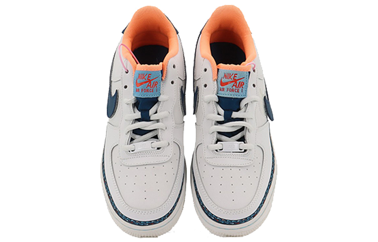 Кеды Nike Air Force 1 Mini Swoosh GS (белый / синий) — фото 6
