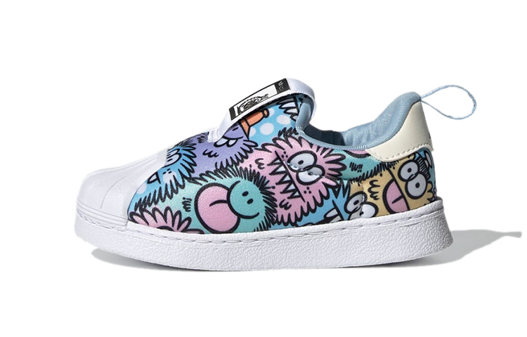 KEVIN LYON x adidas originals SUPERSTAR 360 Superstar series 360 comfortable lightweight shock-absorbing low-top sneakers white purple pink infants and young children