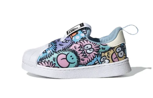 KEVIN LYON x adidas originals SUPERSTAR 360 Superstar series 360 comfortable lightweight shock-absorbing low-top sneakers white purple pink infants and young children