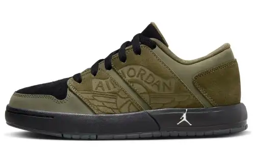 Jordan Nu Retro 1 Comfortable and versatile classic casual low-top children's sneakers green and black same style for men and women