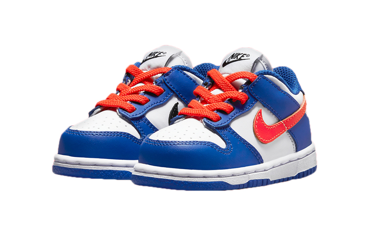 Детские кеды Nike Dunk (бело-сине-оранжевый) — фото 4