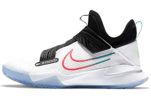 Nike Zoom Flight Comfortable and Versatile Rebound Low-top Children's Basketball Shoes White Green Red