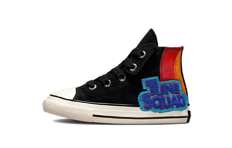 Space Jam x Converse Chuck Taylor All Star 1970s Space Jam collaboration, non-slip and wear-resistant, high-top canvas shoes, black and orange, infants and toddlers