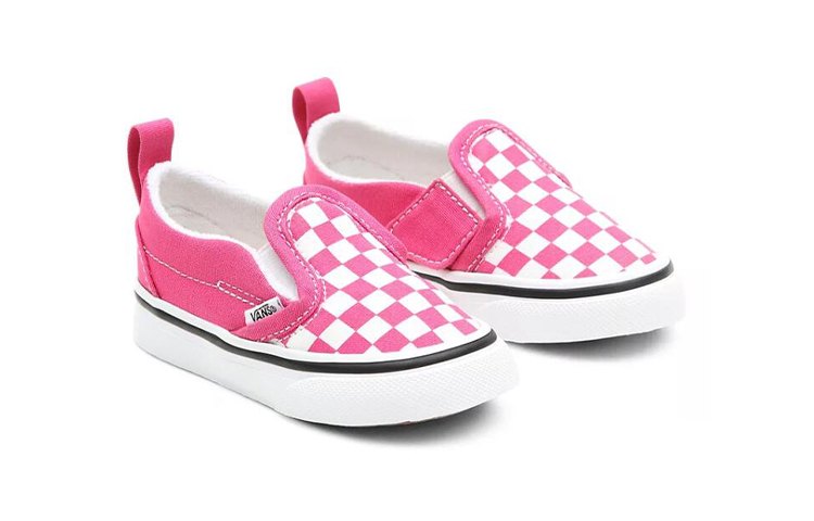 Детские слипоны Vans slip-on (розово-белые) — фото 3