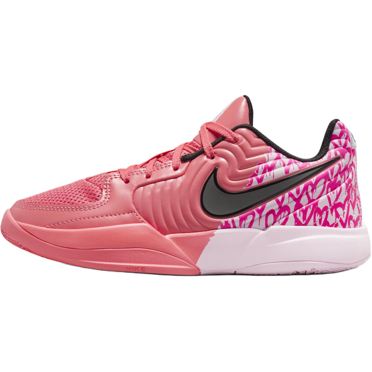 Nike Ja 2 Morant second generation Heart Eyes comfortable and versatile GS low-top basketball shoes, pink and white, same style for men and women