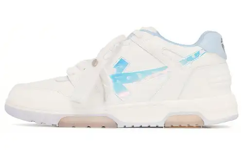 OFF WHITE Out Of Office Ooo Low Tops White Iridescent Blue
