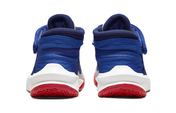 Детские кроссовки Nike Team Hustle D 10 FlyEase (серо-синие) — фото 7