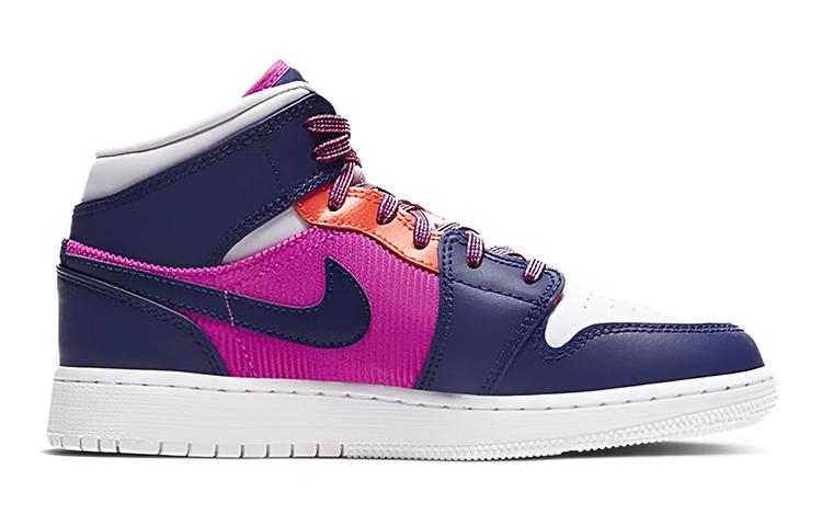 Кроссовки Jordan Air Jordan 1 Mid (розово-фиолетовые) — Розовыйфиолетовый — фото 4