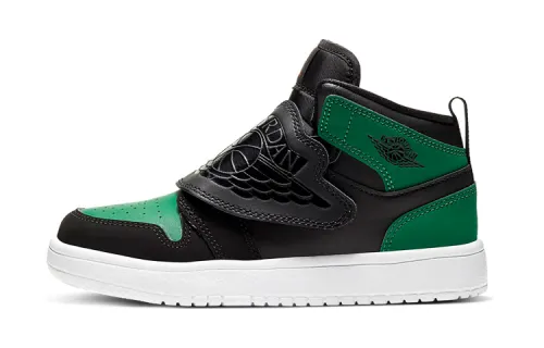 BP toddler Air Jordan Sky Jordan 1 Velcro mid-top retro basketball shoes black and green