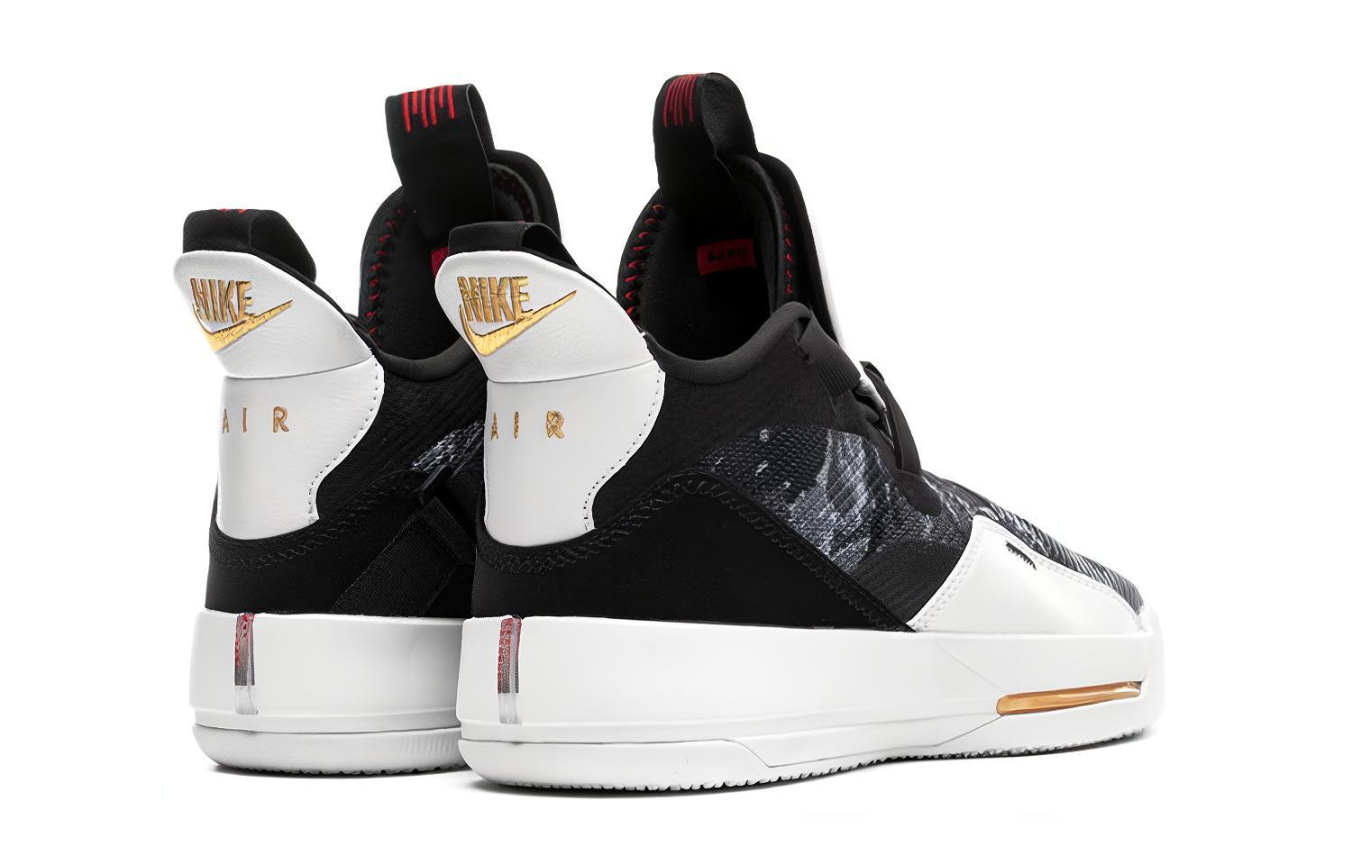 Кроссовки Jordan Air Jordan 33 "Tiger Camo" (черно-бело-золотые) — Чёрный / белый / золотой — фото 3