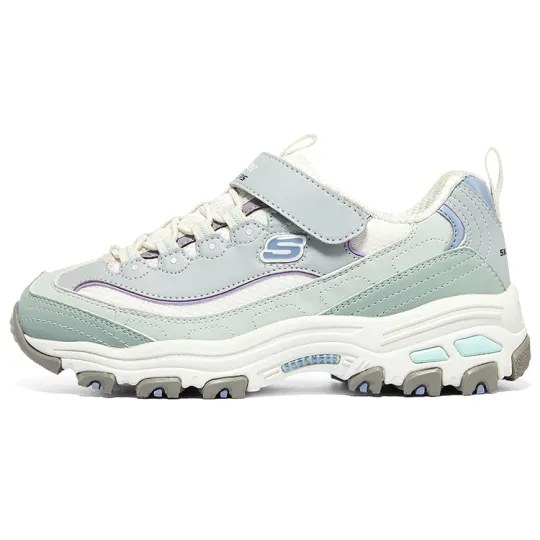 Skechers Kids Slip Resistant Anti Kick Abrasion Resistant Low top Chunky Sneakers Light Blue Teenagers