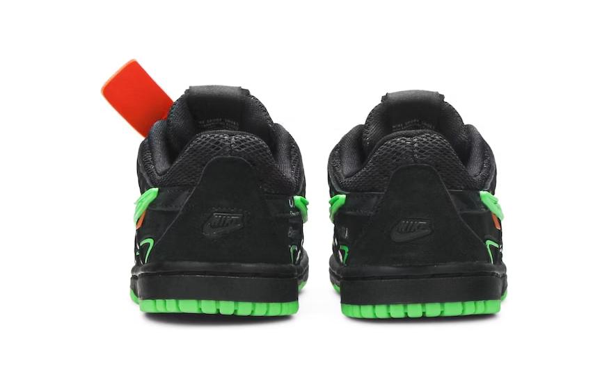 Детские кроссовки OFF-WHITE x Nike Rubber Dunk Air "Green Strike" (черно-зеленые) — Чёрныйзелёный — фото 5