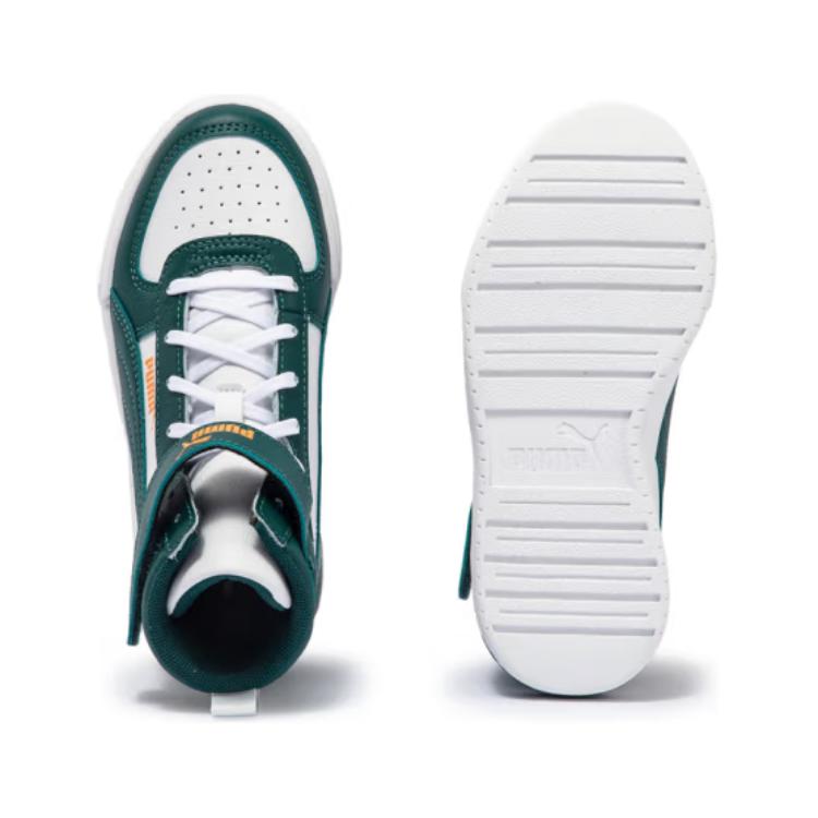 Детские кеды PUMA Caven (бело-зелено-желтые) — 白/绿色/南瓜黄 — фото 7