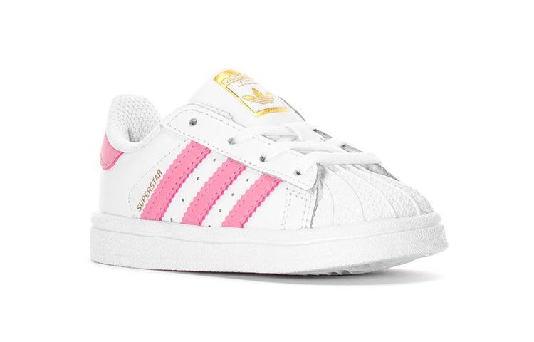 Детские кеды adidas originals Superstar (бело-розовый) — Белый / розовый — фото 4