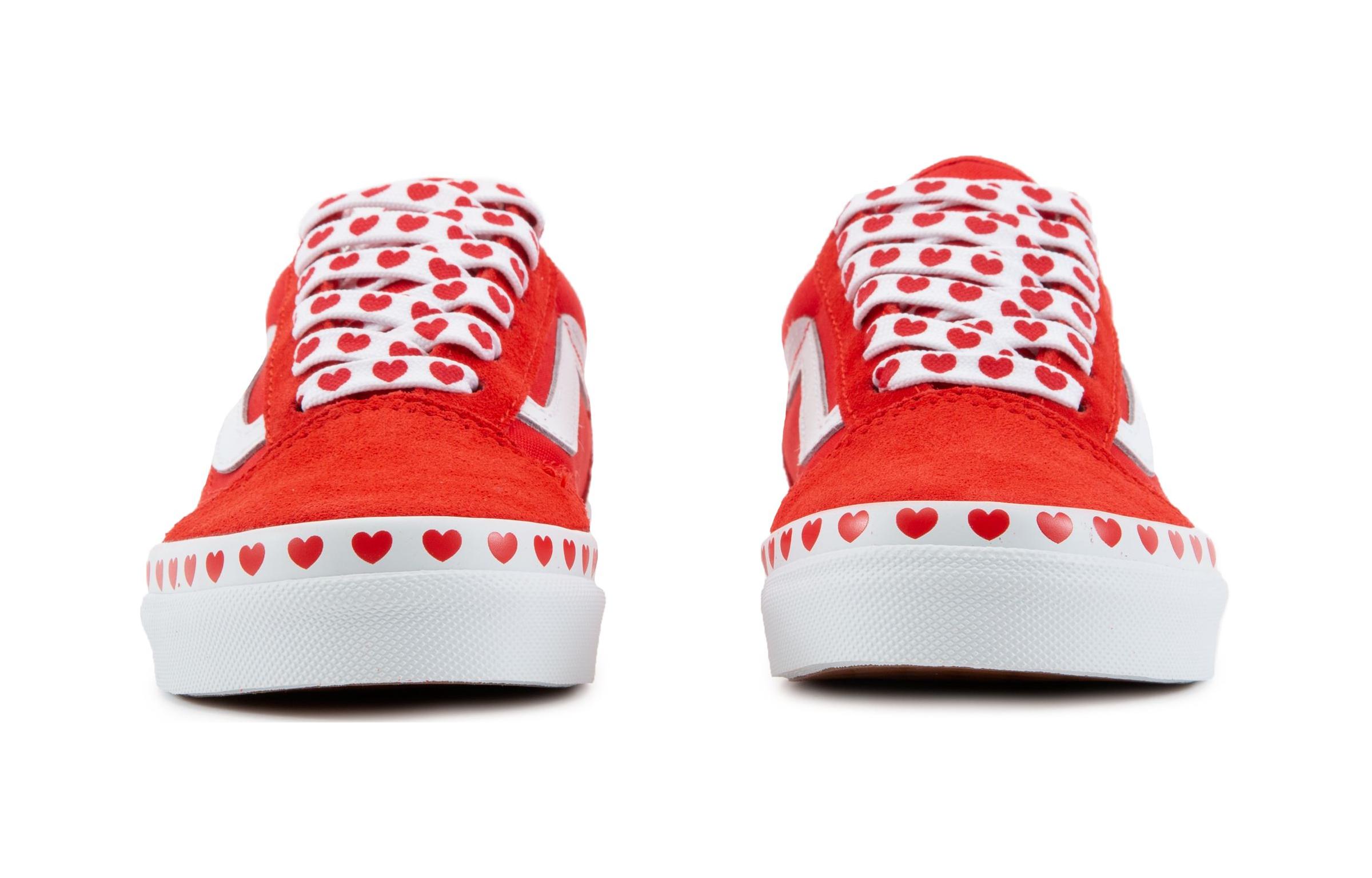 Детские кеды Vans Old Skool (бело-красные) — фото 4