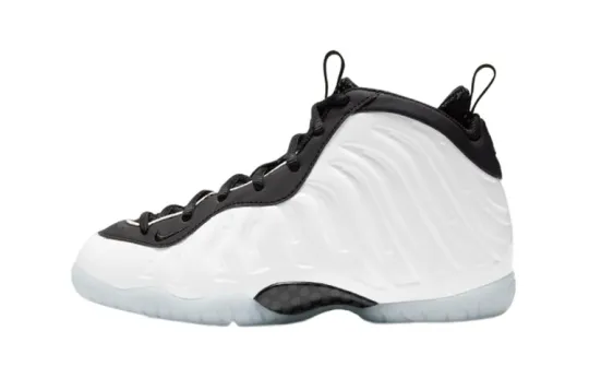 Nike Foamposite One Little 'Home' High top Vintage Basketball Shoes White Black Children Aged 3 7 Years Old
