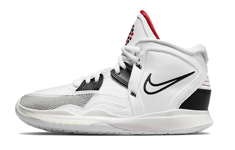 Nike Kyrie 8 infinity Kyrie 8 white cement non-slip shock absorption mid-top children's basketball shoes white and black