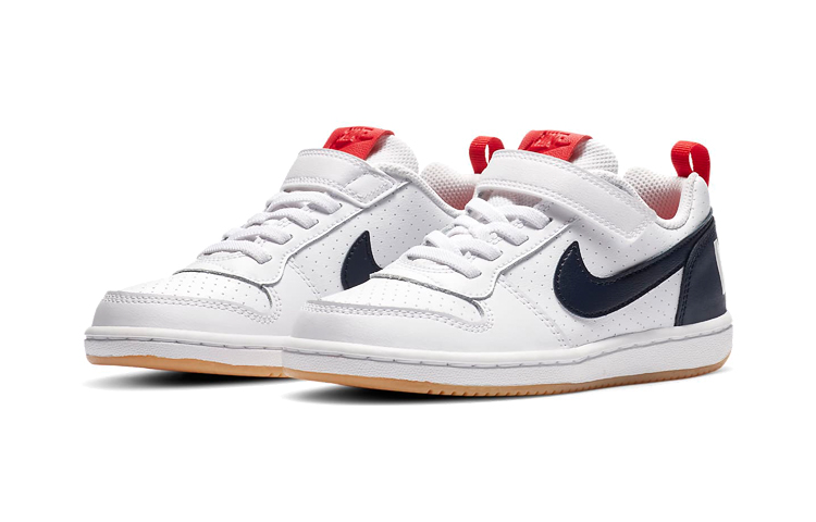 Детские кеды Nike Court Borough Low (белый / красный / синий) — фото 5