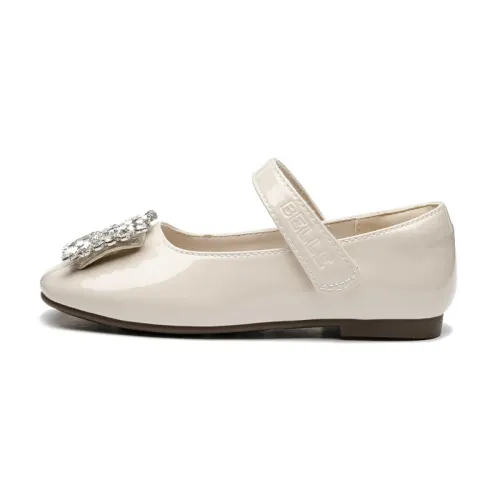 BELLE Lunfeng Velcro crystal decoration non-slip casual low-top children's leather shoes children's style