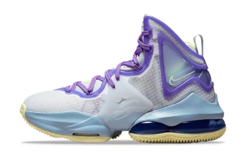Nike Lebron 19 Easter James 19 Easter actual combat GS high-top basketball shoes purple and white same style for men and women