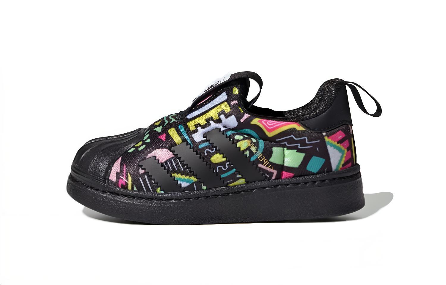 Детские кеды adidas originals Superstar 360 I (черно-желто-розовые) — Чёрный / жёлтый / розовый — фото 1