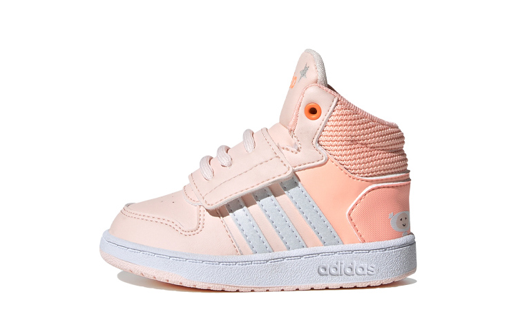 Кроссовки adidas neo Hoops 2.0 Mid I (розово-белые)