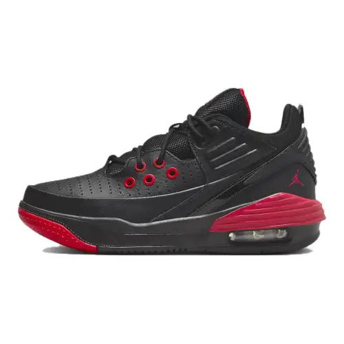 Jordan Max Aura 5 Low top Basketball Shoes Black Red Unisex