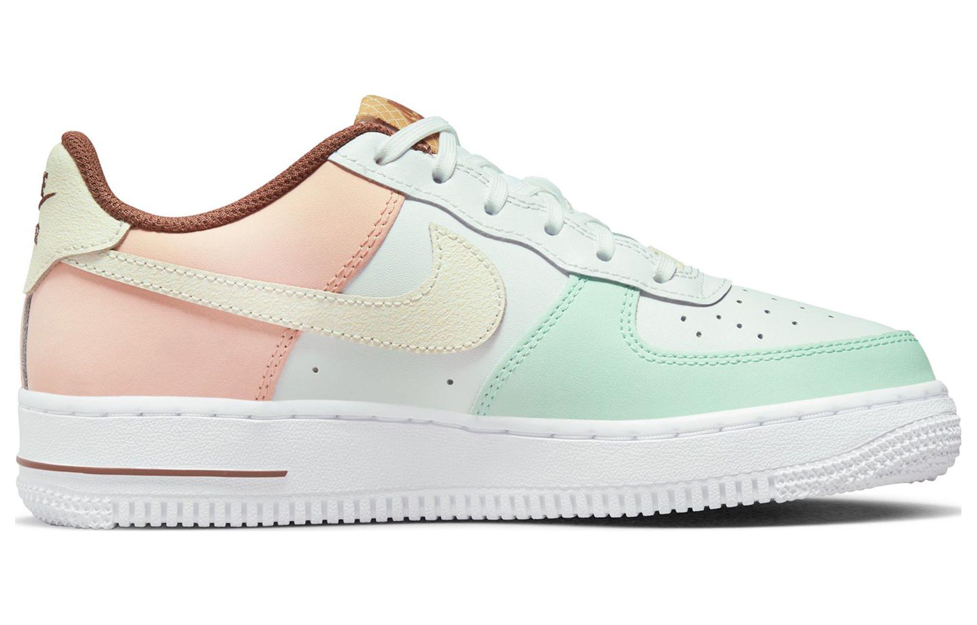 Кроссовки Nike NikeAir Force 1 Lv8 GS (белый / розовый) — фото 2