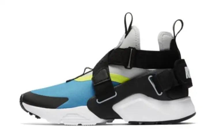 Nike Air Huarache Slip Resistant Mid top Running Shoes Blue White Unisex