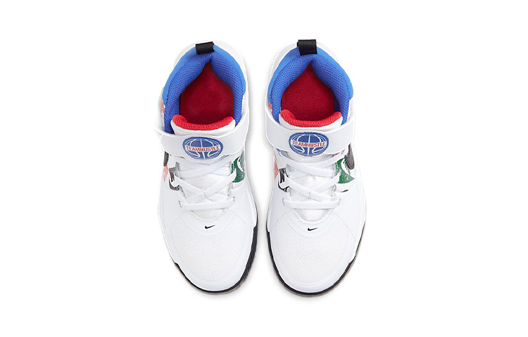 Кроссовки Nike Team Hustle D 9 (белые с синим и красным) — Белыйсинийкрасный — фото 5